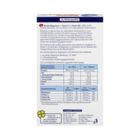 ⁦MAGNESIUM+VITAMIN C+VITAMIN B6+B12  Mivolis⁩ - الصورة ⁦3⁩